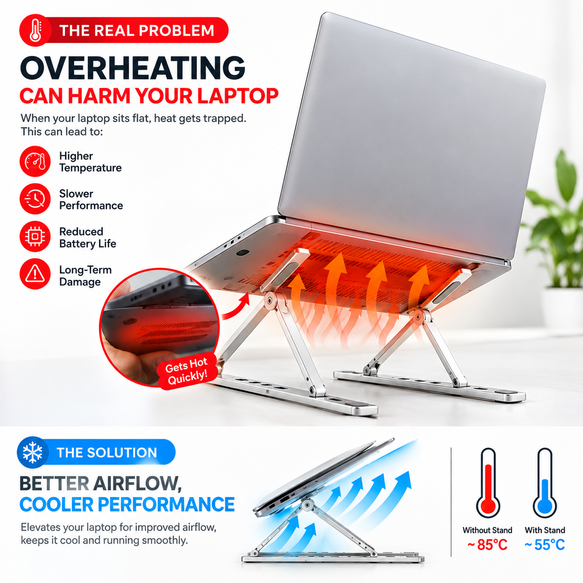 Adjustable Aluminium Laptop Stand
