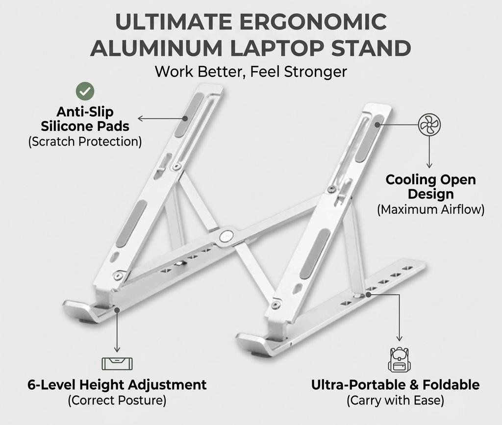 Adjustable Aluminium Laptop Stand